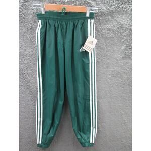 NWT Rare 90s Adidas Vintage Nylon Lined Green Track Pants Youth Medium